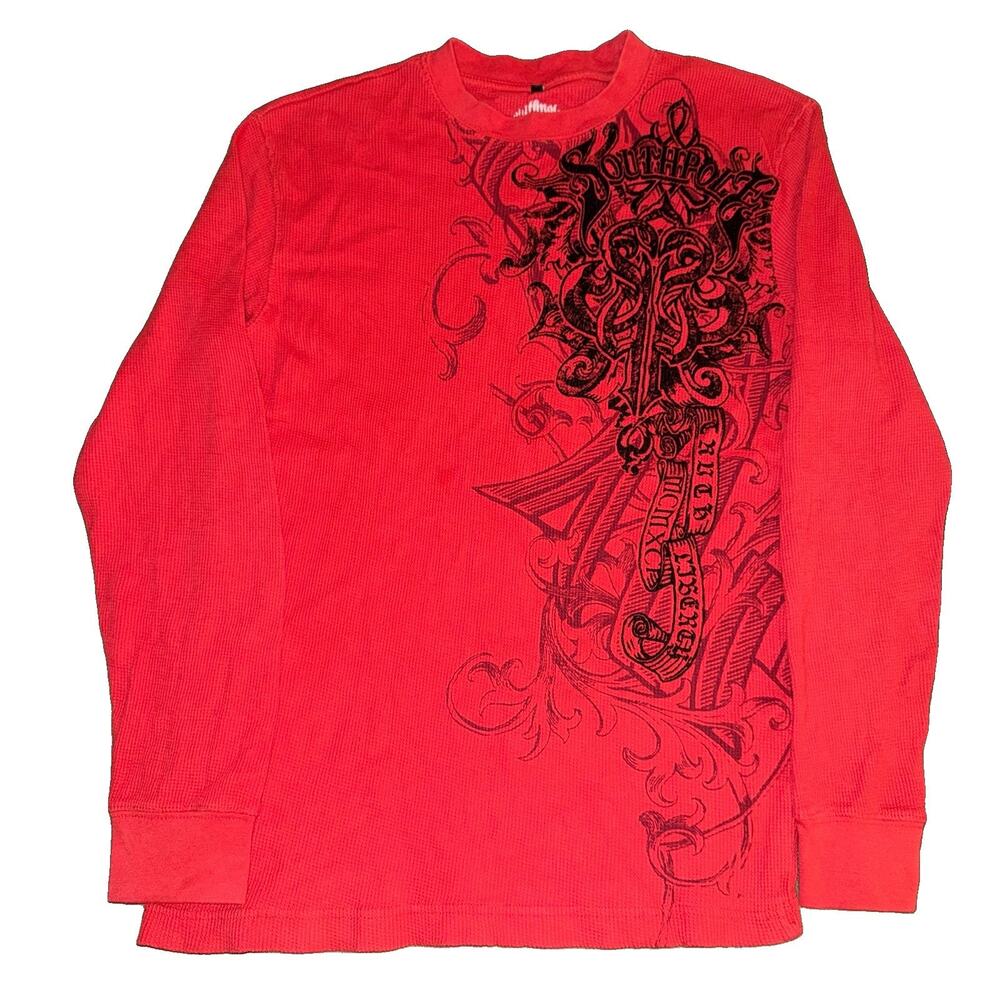 Vintage Southpole Long Sleeve Shirt L Thermal Print Y2K Pinkman Grunge Skater